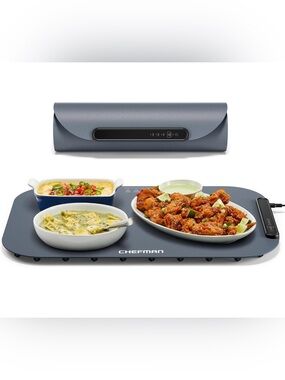 Chefman Roll n’ Go Food Warming Electric Warming Mat 3 Temp Settings Silicone